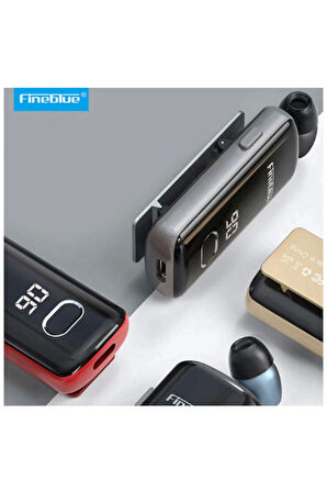 F580 Dijital Göstergeli Makaralı Titreşimli Bluetooth Kulaklık Mavi