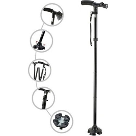 Hareketli Led Işıklı Katlanır Baston