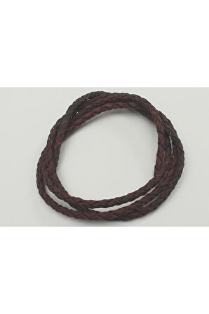 4-6 MM YUVARLAK ÖRGÜLÜ NATUREL (DOĞAL) DERİ KORDON (1 METRE)