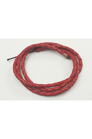 4-6 MM YUVARLAK ÖRGÜLÜ NATUREL (DOĞAL) DERİ KORDON (1 METRE)