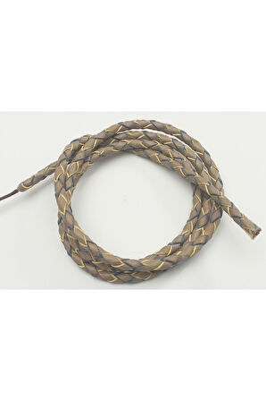 4-6 MM YUVARLAK ÖRGÜLÜ NATUREL (DOĞAL) DERİ KORDON (1 METRE)