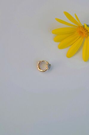 Zirkon Taşlı Kalp Model Helix Piercing Küpe Kıkırdak Lob Uyumlu