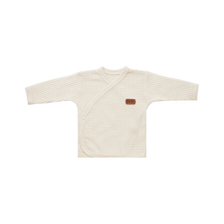 Yeni doğan Petek Dokulu 7'li Battaniyeli Zıbın Takımı %100 Pamuklu Hastane Çıkışı- Krem