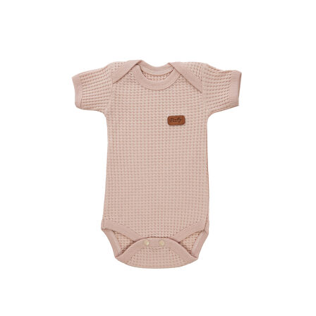 Yeni doğan Petek Dokulu 7'li Battaniyeli Zıbın Takımı %100 Pamuklu Hastane Çıkışı- Pudra