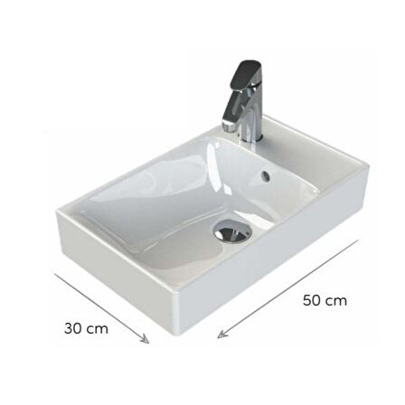 Sharp Etajerli Lavabo 50*30 Cm