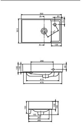 Sharp Etajerli Lavabo 50*30 Cm