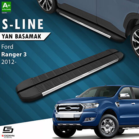 S-Dizayn Ford Ranger 3 S-Line Krom Yan Basamak 203 Cm 2012-2022 A+ Kalite