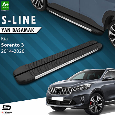 S-Dizayn Kia Sorento 3 S-Line Krom Yan Basamak 183 Cm 2014-2020 A+ Kalite