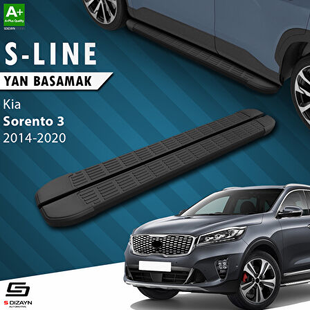 S-Dizayn Kia Sorento 3 S-Line Siyah Yan Basamak 183 Cm 2014-2020 A+ Kalite