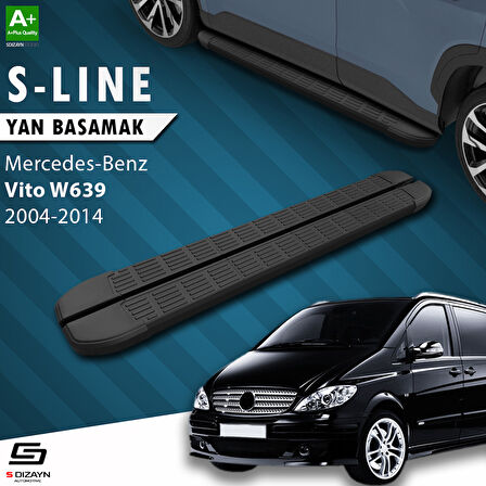 S-Dizayn Mercedes Vito W639 Uzun Şase S-Line Siyah Yan Basamak 253 Cm 2004-2014 A+ Kalite