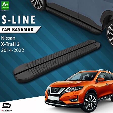 S-Dizayn Nissan X-Trail T32 S-Line Siyah Yan Basamak 183 Cm 2014-2022 A+ Kalite