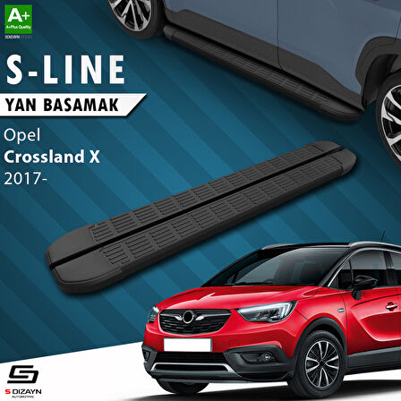 S-Dizayn Opel Crossland X S-Line Siyah Yan Basamak 173 Cm 2017 Üzeri A+ Kalite