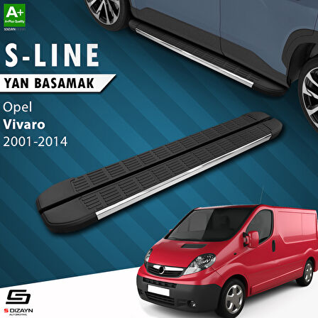S-Dizayn Opel Vivaro A Kısa Şase S-Line Krom Yan Basamak 223 Cm 2001-2014 A+ Kalite