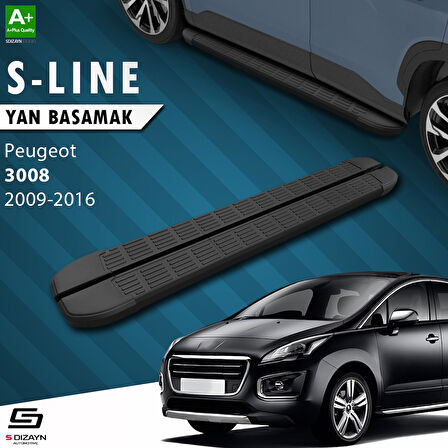 S-Dizayn Peugeot 3008 S-Line Siyah Yan Basamak 183 Cm 2009-2016 A+ Kalite