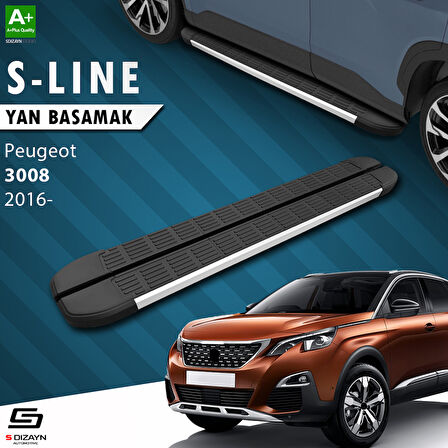 S-Dizayn Peugeot 3008 2 S-Line Aluminyum Yan Basamak 183 Cm 2016-2023 A+ Kalite