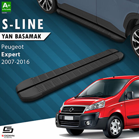 S-Dizayn Peugeot Expert 2 Kısa Şase S-Line Siyah Yan Basamak 213 Cm 2007-2016