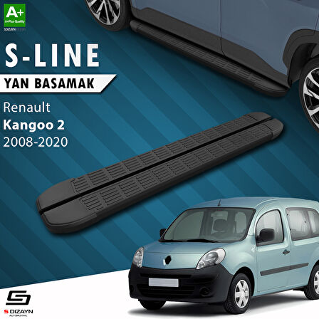 S-Dizayn Renault Kangoo 2 Uzun Şase S-Line Siyah Yan Basamak 223 Cm 2008-2020 A+ Kalite