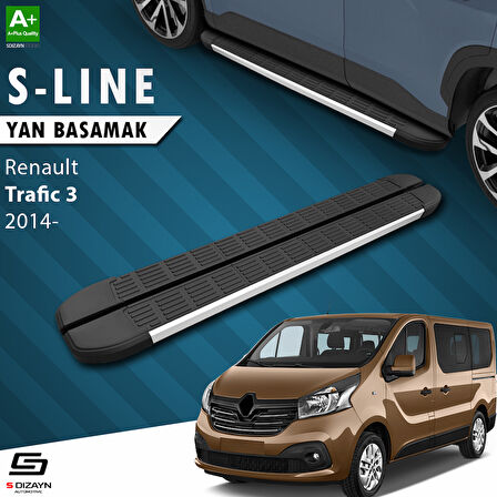 S-Dizayn Renault Trafic 3 Uzun Şase S-Line Aluminyum Yan Basamak 263 Cm 2014-2020 A+ Kalite