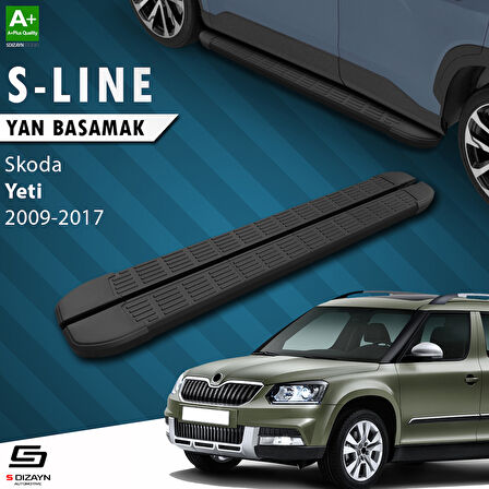 S-Dizayn Skoda Yeti S-Line Siyah Yan Basamak 173 Cm 2009-2017 A+ Kalite