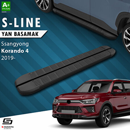 S-Dizayn Ssangyong Korando S-Line Siyah Yan Basamak 183 Cm 2019 Üzeri A+ Kalite
