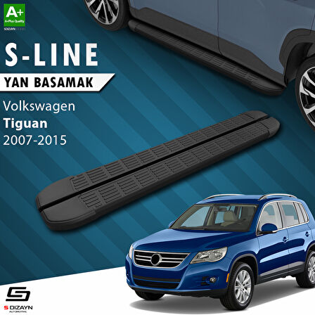 S-Dizayn VW Tiguan S-Line Siyah Yan Basamak 173 Cm 2007-2015 A+ Kalite