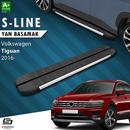 S-Dizayn VW Tiguan 2 S-Line Aluminyum Yan Basamak 173 Cm 2016-2024 A+ Kalite