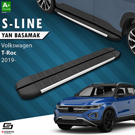 S-Dizayn VW T-Roc S-Line Aluminyum Yan Basamak 173 Cm 2019 Üzeri A+ Kalite