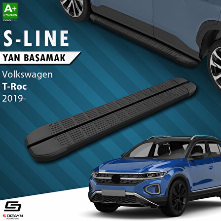 S-Dizayn VW T-Roc S-Line Siyah Yan Basamak 173 Cm 2019 Üzeri A+ Kalite