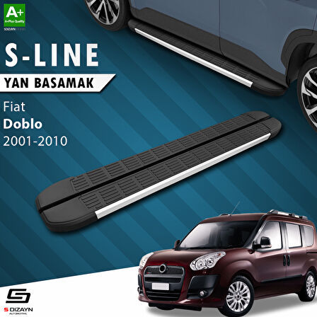 S-Dizayn Fiat Doblo Uzun Şase S-Line Aluminyum Yan Basamak 223 Cm 2001-2010 A+ Kalite