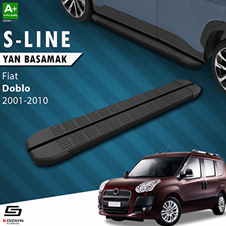 S-Dizayn Fiat Doblo Uzun Şase S-Line Siyah Yan Basamak 223 Cm 2001-2010 A+ Kalite