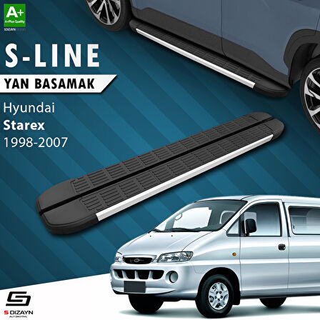 S-Dizayn Hyundai H-1 Starex Uzun Şase S-Line Aluminyum Yan Basamak 213 Cm 1998-2007 A+ Kalite