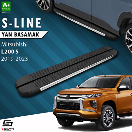 S-Dizayn Mitsubishi L200 5 S-Line Krom Yan Basamak 203 Cm 2019 Üzeri A+ Kalite