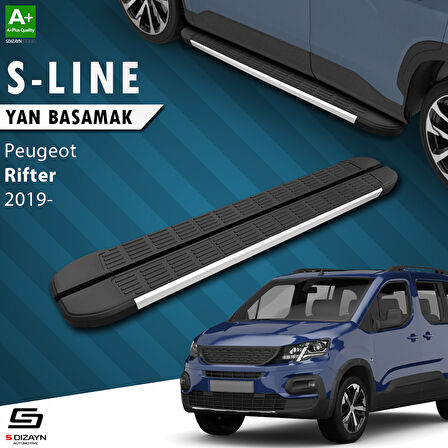 S-Dizayn Peugeot Rifter Uzun Şase S-Line Aluminyum Yan Basamak 213 Cm 2019 Üzeri A+ Kalite