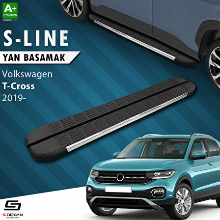 S-Dizayn VW T-Cross S-Line Krom Yan Basamak 173 Cm 2019-2023 A+ Kalite