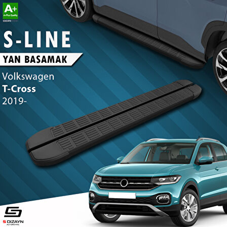 S-Dizayn VW T-Cross S-Line Siyah Yan Basamak 173 Cm 2019-2023 A+ Kalite