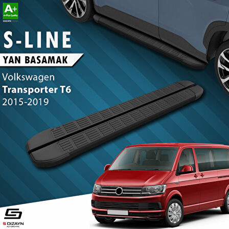 S-Dizayn VW Transporter T6 Kısa Şase S-Line Siyah Yan Basamak 213 Cm 2015-2019 A+ Kalite