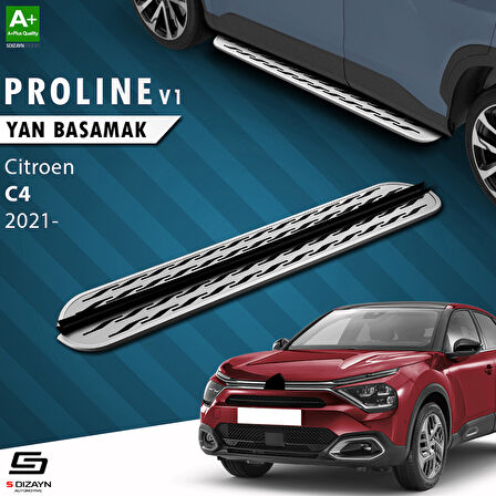S-Dizayn Citroen C4 3 OEM Still Pro V2 Aluminyum Yan Basamak 183 Cm 2021 Üzeri A+ Kalite