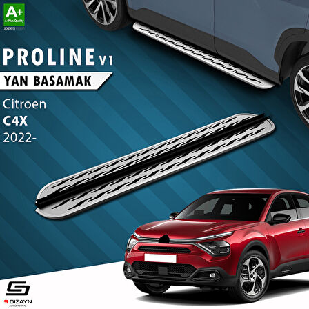 S-Dizayn Citroen C4 X OEM Still Pro V2 Aluminyum Yan Basamak 183 Cm 2022 Üzeri A+ Kalite