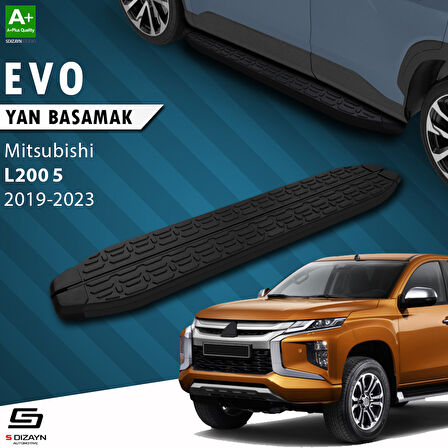 S-Dizayn Mitsubishi L200 5 Makyajlı Evo Siyah Yan Basamak 203 Cm 2019-2023 A+ Kalite