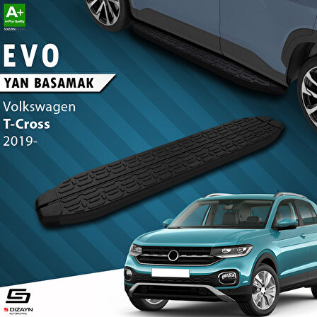 S-Dizayn VW T-Cross Evo Siyah Yan Basamak 173 Cm 2019-2023 A+ Kalite