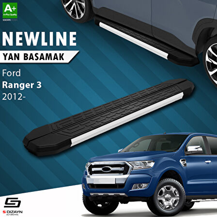 S-Dizayn Ford Ranger 3 NewLine Aluminyum Yan Basamak 203 Cm 2012-2022 A+ Kalite