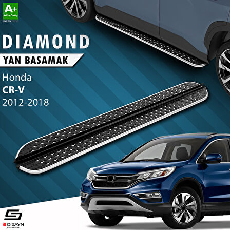 S-Dizayn Honda CR-V 4 Diamond Krom Yan Basamak 173 Cm 2012-2018 A+ Kalite