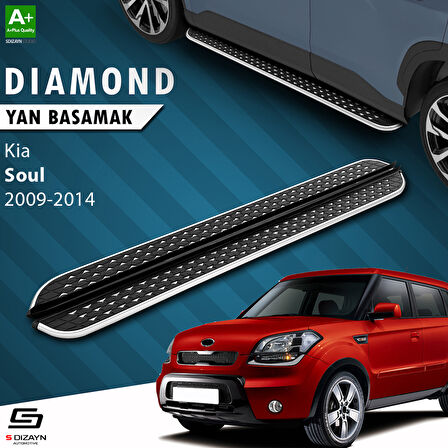 S-Dizayn Kia Soul Diamond Krom Yan Basamak 173 Cm 2009-2014 A+ Kalite