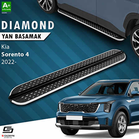 S-Dizayn Kia Sorento 4 Diamond Krom Yan Basamak 183 Cm 2022 Üzeri A+ Kalite