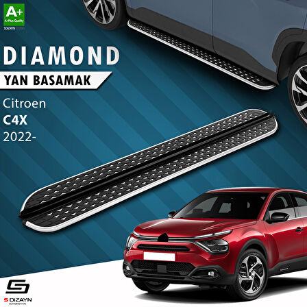 S-Dizayn Citroen C4 X Diamond Krom Yan Basamak 183 Cm 2022 Üzeri A+ Kalite