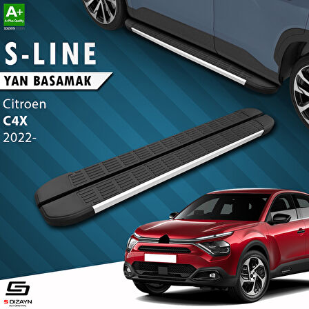 S-Dizayn Citroen C4 X S-Line Aluminyum Yan Basamak 183 Cm 2022 Üzeri A+ Kalite
