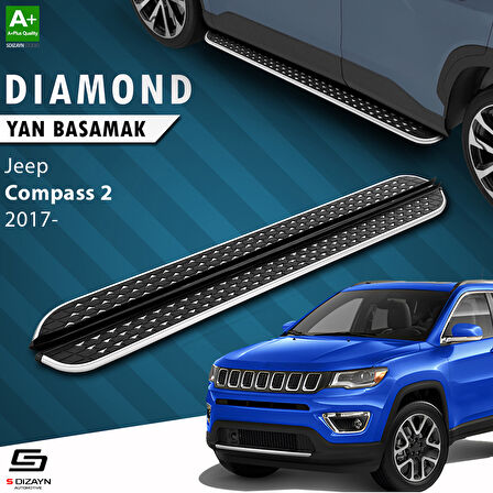 S-Dizayn Jeep Compass 2 Diamond Krom Yan Basamak 173 Cm 2017 Üzeri A+ Kalite