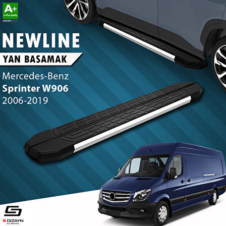 S-Dizayn Mercedes Sprinter W906 Uzun Şase NewLine Krom Yan Basamak 333 Cm 2006-2019 A+ Kalite