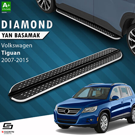 S-Dizayn VW Tiguan Diamond Krom Yan Basamak 173 Cm 2007-2015 A+ Kalite