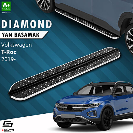 S-Dizayn VW T-Roc Diamond Krom Yan Basamak 173 Cm 2019 Üzeri A+ Kalite